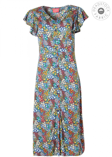 Sustainable Rayon Midi Floral Dress