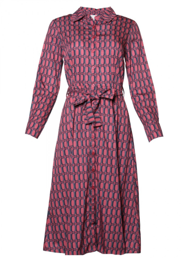 Geo print midi shirt dress